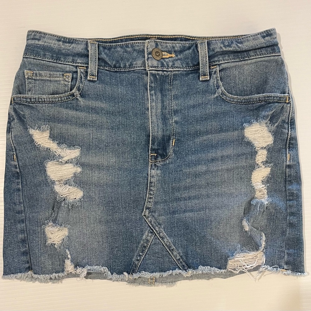 Hollister Distressed Juniors Denim Skirt